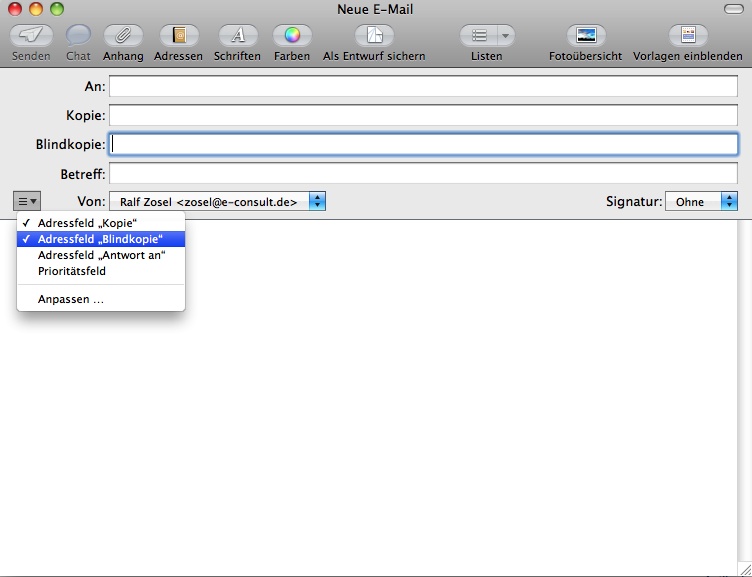 auto bcc in outlook 2011 for mac